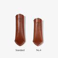 Field leather handle covers in brown, Standard and No.4 sizes side by side with labels thumbnail