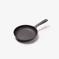 Angled view of the No.5 Field Cast Iron Chef Skillet with sloped sides and long handle with hanging hole thumbnail