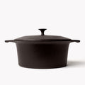 Side profile of the No.10 Field Cast Iron Dutch Oven with domed lid and cast loop handles thumbnail