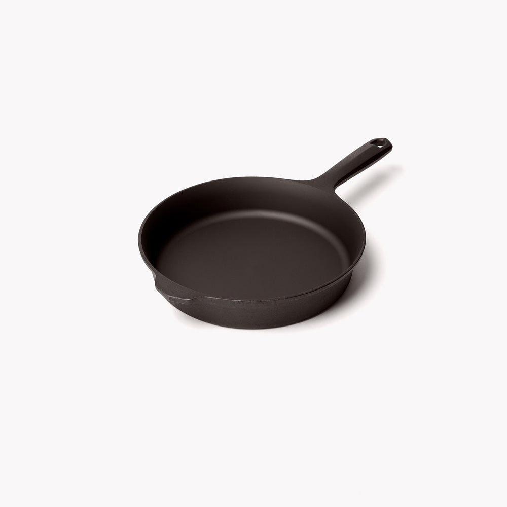 No.6 Field Cast Iron Skillet angled side view on white background showing sloped sides