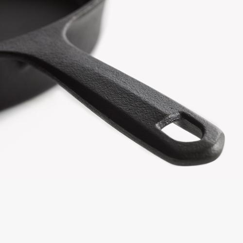 Close-up of the Field Skillet handle and hanging hole